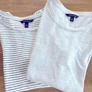 Banana Republic linen/poly tshirts with cross back detail